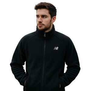 New Balance Men's‎ XL Full Zip Fleece Jacket Black NWT Soft Warm Athletic